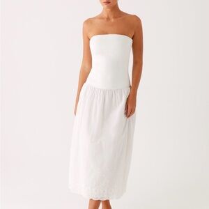 Peppermayo White Midi Dress